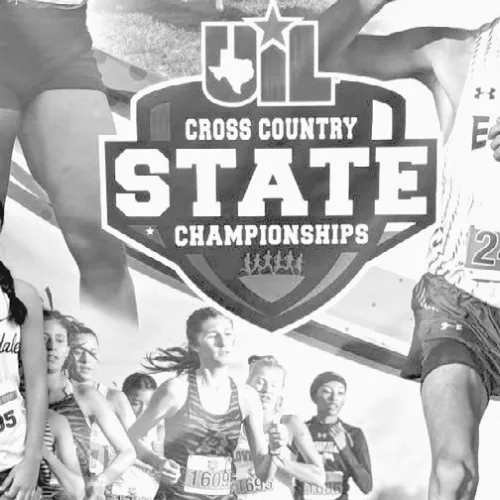 GIRLS STATE MEET— The Thorndale Lady Bulldogs had three runners competing in the UIL State Cross Country Meet on Friday in Round Rock. (L-R) Nadia Gonzalez placed 91st, Raven Sandoval was 25th and Skielee Bear finished 48th. Thorndale ISD Athletics photo