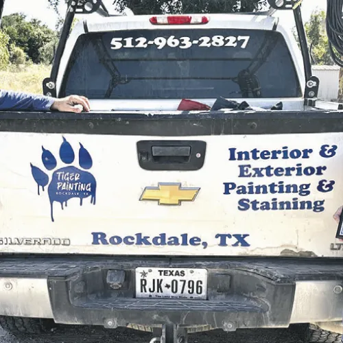 CONGRATULATIONS— Tiger Painting has been chosen Business of the Month by the Rockdale Chamber of Commerce and community voting. “Husband and wife team Matt and Erin Burgess were chosen for their exceptional craftsmanship, dependable service and pride in making Rockdale shine,” said Chamber Executive Director Lucita Rodriguez. Reach Tiger Painting at 512-963-2827.