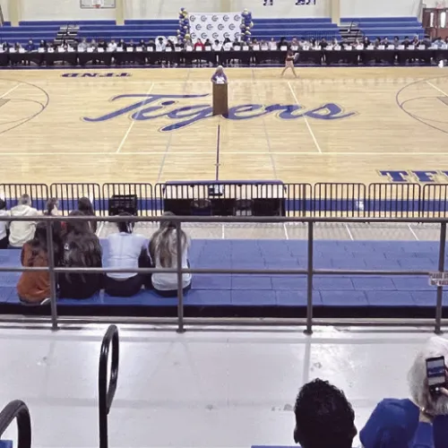 SENIOR SIGNING DAY— All Rockdale High School seniors were recognized on Friday at the annual Signing Day ceremony. Each student was acknowledged for their after-high-school plans whether it was going into the work force, going into the military or heading off to college.