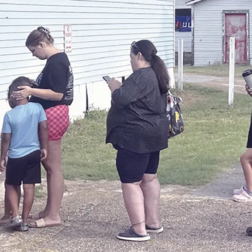 SCHOOL SUPPLIES— VFW Post 6525 held its annual school supply giveaway Saturday. At 8:30 a.m. there was a line halfway around the building.