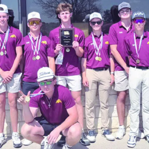 Thorndale golfers participated in the district tournament last week in Temple with the boys team taking first place. Thorndale ISD Athletics photo