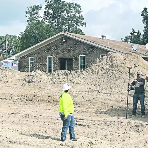 Workers surveying and moving dirt Monday morning at the new Integrity Urgent Care facility in the former Rockdale Veterinary Clinic location at 618 West US 79. The facility is reported to open by the end of this year.