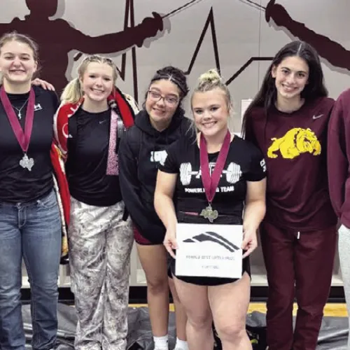AGGIE SHOWDOWN— Thorndale powerlifters competed in the Aggie Showdown last week at Texas A&amp;M University in College Station. Medalists for the Lady Dogs were Jordyn Stutts, first in 148; Riley Shock, second in 181; and Lydia Melcher, third in 114. Stutts was also named the Best Female Lifter of the meet. Medaling for the Bulldogs were Jose Macias, 1st in 123; Marcus Shaw, first in 198; and Taydan Cook, third in 114. Thorndale ISD Athletics photo