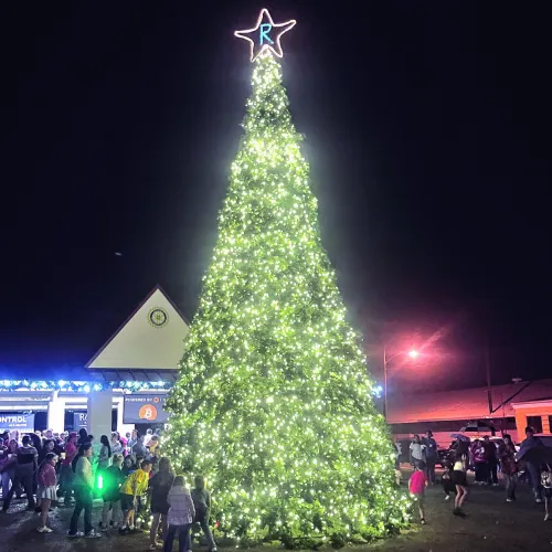 A little rain did not dampen the spirits of attendees of RDA’s annual Christmas Tree Lighting on Thursday at Wolf Park