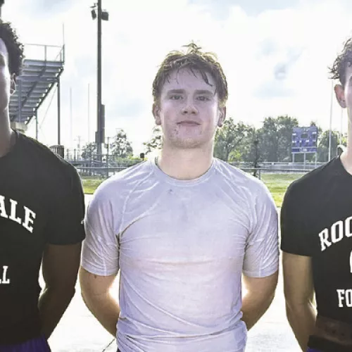 L-R Rockdale Tigers De’Andre Stephens, Greyson Williams, Alex Cooper. Reporter/Nathan