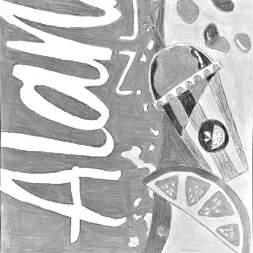 Pop art by Madison Gonzales, a 2025-26 eighth-grader in Art II at Rockdale Junior High School.