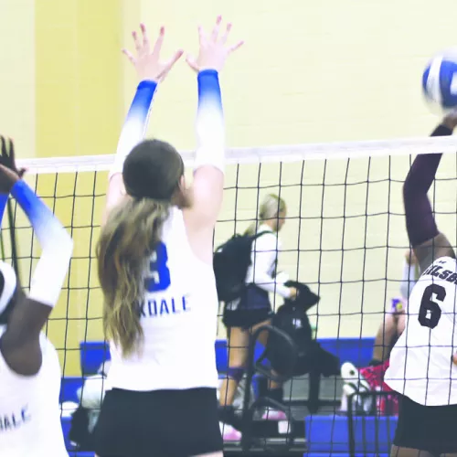 BUSY WEEK— The Rockdale Lady Tiger volleyball team had a busy week on the court, with games in Granger as well as hosting the Rockdale Tournament over the weekend. The Lady Tigers fell to Granger on Tuesday but had a good showing in the Rockdale Tournament going 2-2 and playing in the consolation game against Smithville. Reporter/Nathan Flores