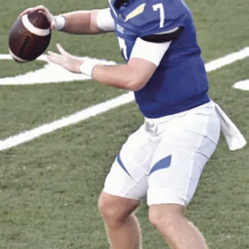 Photo by Lauren Zenner Williams Tiger senior QB Greyson Williams became Rockdale’s all-time leading quarterback Friday. He is now the Rockdale leader in career yards and touchdown passes.