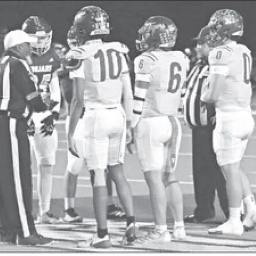 Tiger senior captains De’Andre Stephens (10), Brody Willard (6) and Wilmer Sorto (0)