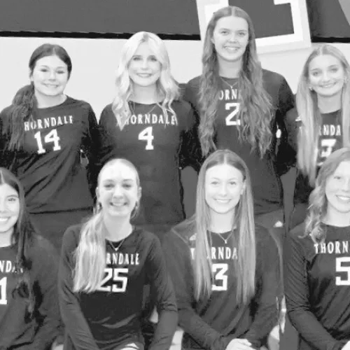 AREA PLAYOFFS— The Thorndale Lady Bulldogs volleyball team played Flatonia on Monday in the area round of the Class 2A state playoffs. The Lady Bulldogs fell in three sets to Flatonia—25-13, 25-15 and 25-19—bringing an end to their season. Thorndale ISD Athletics photo
