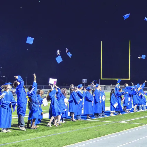 After a threat of rain, a packed stadium of attendees enjoyed nice weather watching the RHS Class of 2026 receive their diplomas
