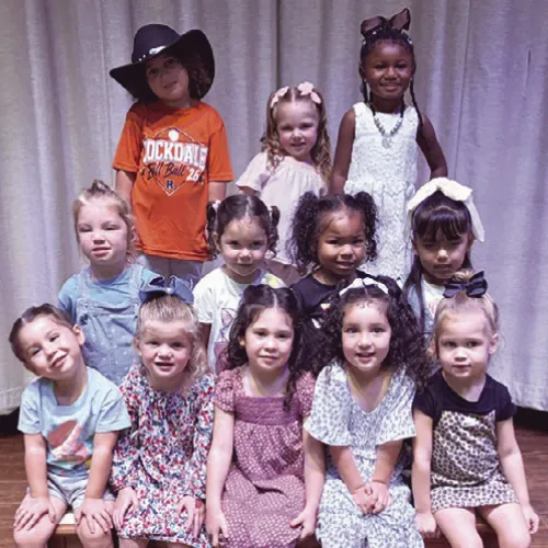 TINY TOT JUNIOR MISS— Front row, (L-R) Emi Gonzales, Steele Gifford, Demi Dismuke, Hadlee Earl, Baylor Byrd; second row, (L-R) Emery Jauregui, Luna Kidd, Anaiah Hardway, Aileen Hernandez; back row, (L-R) Avah White, Isabella Salcedo, Stormi Martin.