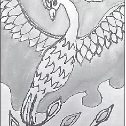Watercolor project by Leland Weaver, a 2024-25 Art II eighth-grader at Rockdale Junior High.