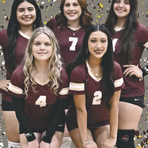 SENIOR NIGHT— The Milano Lady Eagles recognized their seniors on Tuesday during Senior Night. Honorees were (front row, L-R) Hannah Bakken (4), Nevaeh Perez (2), (back row, L-R) Lesly Martinez (9), Sophie Zeig (7) and Marissa Balderas (11). Milano High School photo