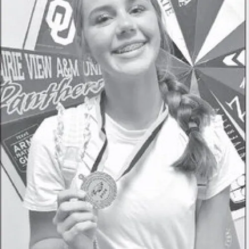 ALL-TOURNAMENT HONOR— Milano’s Brighton Smith was named to the All-Tournament Team after helping the Milano Lady Eagles to a third-place finish in the Gold Bracket at the Bruceville-Eddy Tournament. Milano High School photo